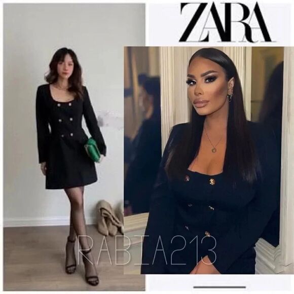 LAST 1! ZARA JEWEL BUTTON BLAZER DRESS - Picture 1 of 10